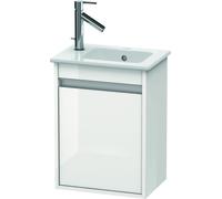 Duravit Ketho mueble bajo para lavabo, 400x550x285 mm, 1 puerta, tope a la derecha, para ME by Starck 072343, KT6417R2222, Color: Decoración blanca de alto brillo