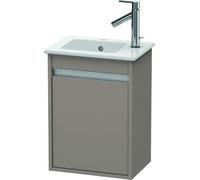 Duravit Ketho mueble bajo para lavabo, 400x550x285 mm, 1 puerta, tope izquierdo, para ME by Starck 072343, KT6417L4343, Color: Decoración Basalto Mate