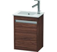 Duravit Ketho mueble bajo para lavabo, 400x550x285 mm, 1 puerta, tope izquierdo, para ME by Starck 072343, KT6417L2121, Color: Decoración nogal oscuro