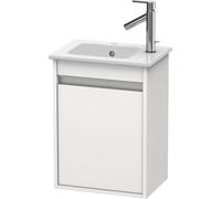 Duravit Ketho mueble bajo para lavabo, 400x550x285 mm, 1 puerta, tope izquierdo, para ME by Starck 072343, KT6417L2222, Color: Decoración blanca de alto brillo