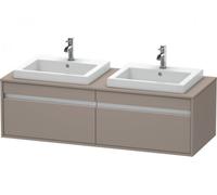 Duravit Ketho Mueble de pared 6797, 2 extraíbles, 1400mm, para 2 lavabos empotrados, a ambos lados, KT6797B4343, Color: Decoración Basalto Mate