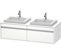 Duravit Ketho Mueble de pared 6797, 2 extraíbles, 1400mm, para 2 lavabos empotrados, a ambos lados, KT6797B1818, Color: Blanco Mate Decoración