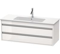 Duravit Ketho Neceser de pared 6431, 2 cajones, incl. hueco para sifón y delantal, 1200mm, para ME by Starck 233612, KT643102222, Color: Decoración blanca de alto brillo