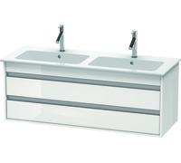 Duravit Ketho Neceser de pared 6432, 2 cajones, incl. hueco para sifón y delantal, 1270mm, para ME by Starck 233613, KT643202222, Color: Decoración blanca de alto brillo