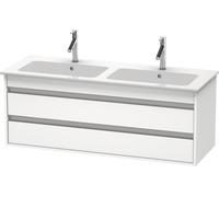 Duravit Ketho Neceser de pared 6432, 2 cajones, incl. hueco para sifón y delantal, 1270mm, para ME by Starck 233613, KT643201818, Color: Blanco Mate Decoración