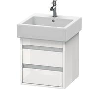 Duravit Ketho Neceser de pared 6635, 2 cajones, 450mm, para Vero, KT663502222, Color: Decoración blanca de alto brillo