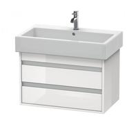Duravit Ketho Neceser de pared 6637, 2 cajones, 750mm, para Vero, KT663702222, Color: Decoración blanca de alto brillo