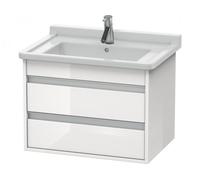 Duravit Ketho Neceser de pared 6643, 2 cajones, 650mm, para Starck 3, KT664302222, Color: Decoración blanca de alto brillo