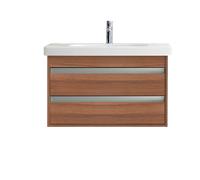 Duravit Ketho Neceser de pared 6647, 2 cajones, 800mm, para código D, KT664707979, Color: Nogal natural decorado
