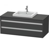 Duravit Ketho Neceser de pared 6756, 2 cajones, 1200mm, para lavabo empotrado, céntrico, KT675604949, Color: Grafito Mate Decoración