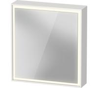 Duravit L-Cube armario con espejo con iluminación LED, blanco, 650x155x700mm, 1 puerta, apertura a la derecha, enchufe E, LC7550R18181010, Versión: con iluminación del lavabo
