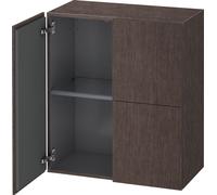 Duravit L-Cube armarios de media altura, 2 puertas, 700x363x800mm, LC117707272, Color: roble oscuro cepillado chapa de madera auténtica