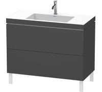 Duravit L-Cube c-conjunto vertical, 2 cajones, sin rebosadero, 1 agujero para grifo, 1000x698x480mm, LC6938O4949, Color: Grafito Mate Decoración