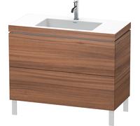 Duravit L-Cube c-conjunto vertical, 2 cajones, sin rebosadero, 1 agujero para grifo, 1000x698x480mm, LC6938O7979, Color: Nogal natural decorado