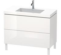Duravit L-Cube c-conjunto vertical, 2 cajones, sin rebosadero, 1 agujero para grifo, 1000x698x480mm, LC6938O2222, Color: Decoración blanca de alto brillo