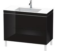 Duravit L-Cube c-conjunto vertical, 2 cajones, sin rebosadero, 1 agujero para grifo, 1000x698x480mm, LC6938O4040, Color: Laca negra de alto brillo