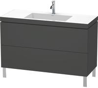 Duravit L-Cube c-conjunto vertical, 2 cajones, sin rebosadero, 1 agujero para grifo, 1200x698x480mm, LC6939O4949, Color: Grafito Mate Decoración