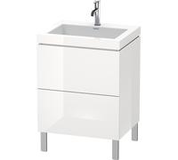 Duravit L-Cube c-conjunto vertical, 2 cajones, sin rebosadero, 1 agujero para grifo, 600x698x480mm, LC6936O3030, Color: Decoración roble natural