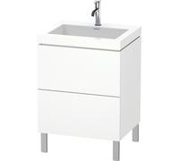 Duravit L-Cube c-conjunto vertical, 2 cajones, sin rebosadero, 1 agujero para grifo, 600x698x480mm, LC6936O1818, Color: Blanco Mate Decoración