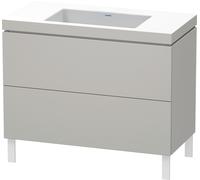Duravit L-Cube c-conjunto vertical, 2 cajones, sin rebosadero, sin agujero para grifo, 1000x698x480mm, LC6938N0707, Color: DecoraciÃ³n gris hormigÃ³n mate