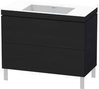 Duravit L-Cube c-conjunto vertical, 2 cajones, sin rebosadero, sin agujero para grifo, 1000x698x480mm, LC6938N1616, Color: Decoración roble negro