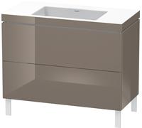 Duravit L-Cube c-conjunto vertical, 2 cajones, sin rebosadero, sin agujero para grifo, 1000x698x480mm, LC6938N8989, Color: Laca de color gris franela de alto brillo