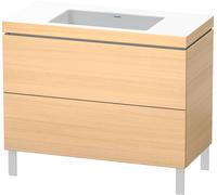 Duravit L-Cube c-conjunto vertical, 2 cajones, sin rebosadero, sin agujero para grifo, 1000x698x480mm, LC6938N7171, Color: Roble mediterráneo Chapa de madera auténtica