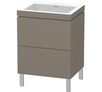 Duravit L-Cube c-conjunto vertical, 2 cajones, sin rebosadero, sin agujero para grifo, 600x698x480mm, LC6936N9090, Color: Flanela Gris seda lacado mate