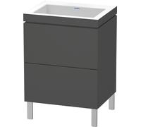 Duravit L-Cube c-conjunto vertical, 2 cajones, sin rebosadero, sin agujero para grifo, 600x698x480mm, LC6936N4949, Color: Grafito Mate Decoración