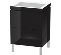 Duravit L-Cube c-conjunto vertical, 2 cajones, sin rebosadero, sin agujero para grifo, 600x698x480mm, LC6936N4040, Color: Laca negra de alto brillo