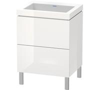 Duravit L-Cube c-conjunto vertical, 2 cajones, sin rebosadero, sin agujero para grifo, 600x698x480mm, LC6936N8585, Color: Laca blanca de alto brillo