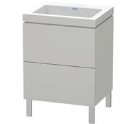 Duravit L-Cube c-conjunto vertical, 2 cajones, sin rebosadero, sin agujero para grifo, 600x698x480mm, LC6936N0707, Color: DecoraciÃ³n gris hormigÃ³n mate