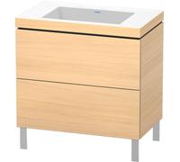 Duravit L-Cube c-conjunto vertical, 2 cajones, sin rebosadero, sin agujero para grifo, 800x698x480mm, LC6937N7171, Color: Roble mediterráneo Chapa de madera auténtica