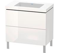 Duravit L-Cube c-conjunto vertical, 2 cajones, sin rebosadero, sin agujero para grifo, 800x698x480mm, LC6937N8585, Color: Laca blanca de alto brillo
