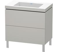 Duravit L-Cube c-conjunto vertical, 2 cajones, sin rebosadero, sin agujero para grifo, 800x698x480mm, LC6937N0707, Color: DecoraciÃ³n gris hormigÃ³n mate