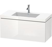 Duravit L-Cube conjunto en c suspendido, 1 extraíble, sin rebosadero, 1 agujero para grifo, 1000x500x480mm, LC6918O8585, Color: Laca blanca de alto brillo