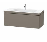 Duravit L-Cube conjunto en c suspendido, 1 extraíble, sin rebosadero, 1 agujero para grifo, 1200x500x480mm, LC6919O9090, Color: Flanela Gris seda lacado mate
