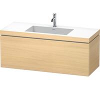 Duravit L-Cube conjunto en c suspendido, 1 extraíble, sin rebosadero, 1 agujero para grifo, 1200x500x480mm, LC6919O7171, Color: Roble mediterráneo Chapa de madera auténtica
