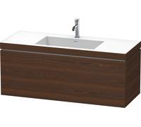 Duravit L-Cube conjunto en c suspendido, 1 extraíble, sin rebosadero, 1 agujero para grifo, 1200x500x480mm, LC6919O6969, Color: Nogal cepillado Chapa de madera auténtica