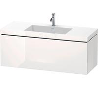 Duravit L-Cube conjunto en c suspendido, 1 extraíble, sin rebosadero, 1 agujero para grifo, 1200x500x480mm, LC6919O8080, Color: Decoración grafito supermate