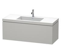 Duravit L-Cube conjunto en c suspendido, 1 extraíble, sin rebosadero, 1 agujero para grifo, 1200x500x480mm, LC6919O0707, Color: DecoraciÃ³n gris hormigÃ³n mate