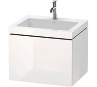 Duravit L-Cube conjunto en c suspendido, 1 extraíble, sin rebosadero, 1 agujero para grifo, 600x500x480mm, LC6916O2222, Color: Decoración blanca de alto brillo