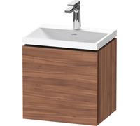 Duravit L-Cube conjunto en c suspendido, 1 puerta, apertura a la derecha, sin rebosadero, 1 agujero para grifo, 450x480x350mm, LC6949O79790000, Color: Nogal natural decorado