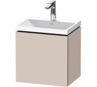 Duravit L-Cube conjunto en c suspendido, 1 puerta, apertura a la derecha, sin rebosadero, 1 agujero para grifo, 450x480x350mm, LC6949O91910000, Color: Taupe Mate DecoraciÃ³n