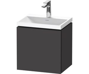Duravit L-Cube conjunto en c suspendido, 1 puerta, apertura a la derecha, sin rebosadero, 1 agujero para grifo, 450x480x350mm, LC6949O80800000, Color: Decoración grafito supermate
