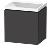 Duravit L-Cube conjunto en c suspendido, 1 puerta, apertura a la derecha, sin rebosadero, sin agujero para grifo, 450x480x350mm, LC6949N80800000, Color: Decoración grafito supermate