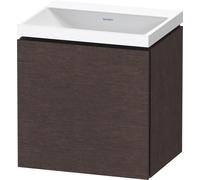 Duravit L-Cube conjunto en c suspendido, 1 puerta, apertura a la derecha, sin rebosadero, sin agujero para grifo, 450x480x350mm, LC6949N72720000, Color: roble oscuro cepillado chapa de madera auténtic
