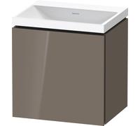 Duravit L-Cube conjunto en c suspendido, 1 puerta, apertura a la izquierda, sin rebosadero, sin agujero para grifo, 450x480x350mm, LC6948N89890000, Color: Laca de color gris franela de alto brillo