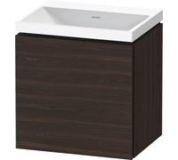 Duravit L-Cube conjunto en c suspendido, 1 puerta, apertura a la izquierda, sin rebosadero, sin agujero para grifo, 450x480x350mm, LC6948N69690000, Color: Nogal cepillado Chapa de madera auténtica