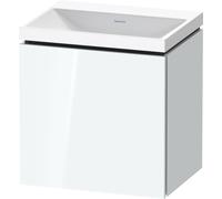 Duravit L-Cube conjunto en c suspendido, 1 puerta, apertura a la izquierda, sin rebosadero, sin agujero para grifo, 450x480x350mm, LC6948N85850000, Color: Laca blanca de alto brillo
